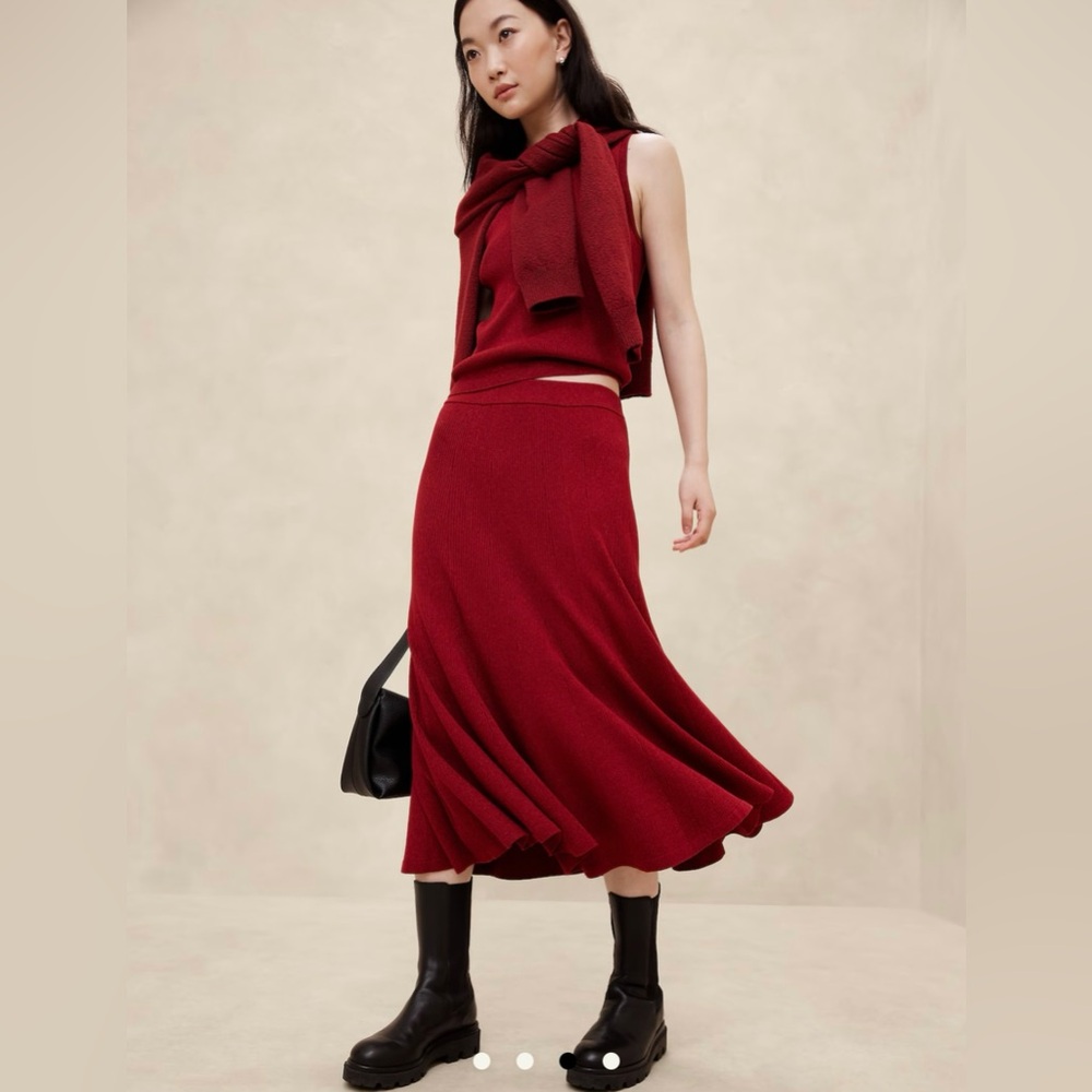 Banana Republic Lurex Midi Sweater Skirt